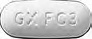 GX FC3と書かれた白色の錠剤