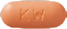 KWと書かれたオレンジ色の錠剤