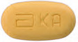aKAと書かれたオレンジ色の錠剤