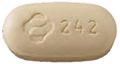 RAL600mg, 242と刻印した茶色の錠剤