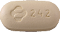 242と書かれたベージュ色の錠剤