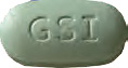 GSIと書かれている緑色の錠剤